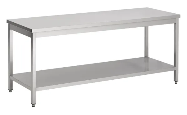 Table Inox avec Etagère - L 1400 x P 700 mm
