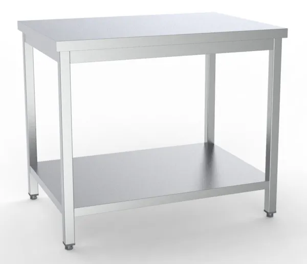 Table Inox avec Etagère - L 900 x P 700 mm