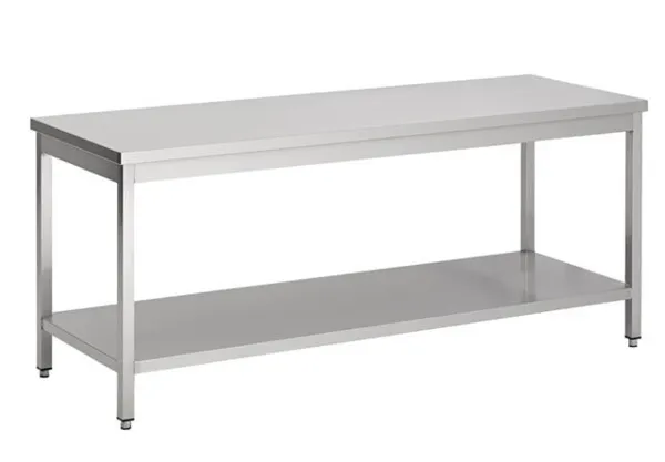 Table Inox avec Etagère - L 800 x P 600 mm