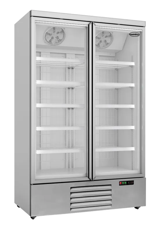 Vitrine Réfrigérée Négative Inox à 2 Portes - 1000 L