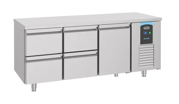Table Réfrigérée Positive GN 1/1 à 1 Porte et 4 Tiroirs - 474 L