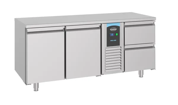 Table Réfrigérée Positive GN 1/1 à 2 Portes et 2 Tiroirs - 474 L