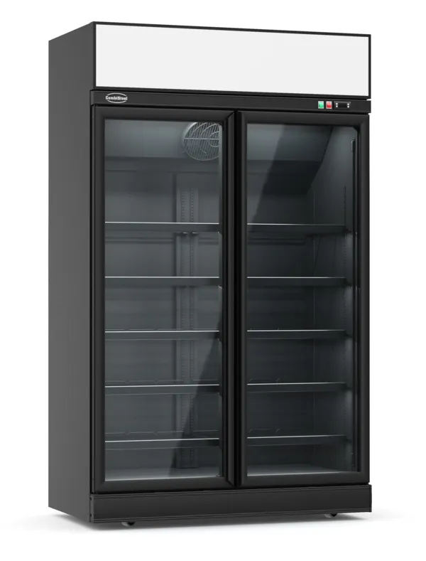 Congélateur à 2 Portes Vitrées Noir - 960 L