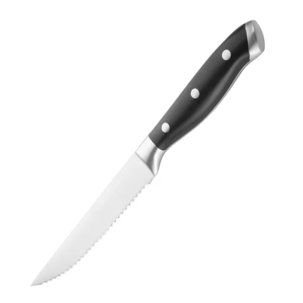 Couteau à Steak Rivetés avec Manche en ABS Noir - Lot de 6