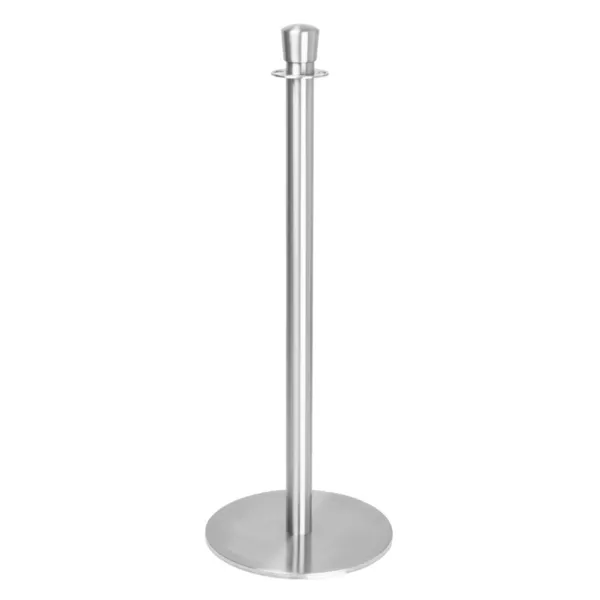 Poteau d'Accueil Base Plate Inox Brossé - Lot de 2