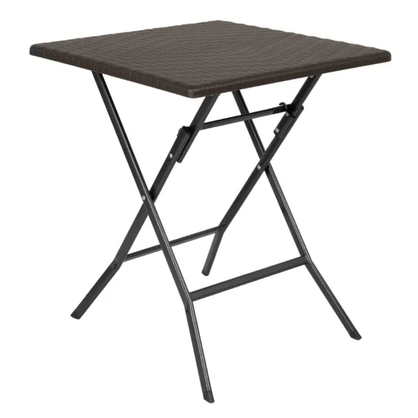 Table Pliante Carrée Marron - 62 x 62 cm