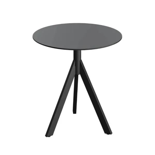 Table de Bistrot avec Piètement Noir Infinity Tripod et Plateau HPL Noir - Ø 70 cm