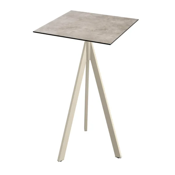 Mange-Debout Infinity Tripod avec Piètement Sable et Plateau HPL Moonstone - 70 x 70 cm