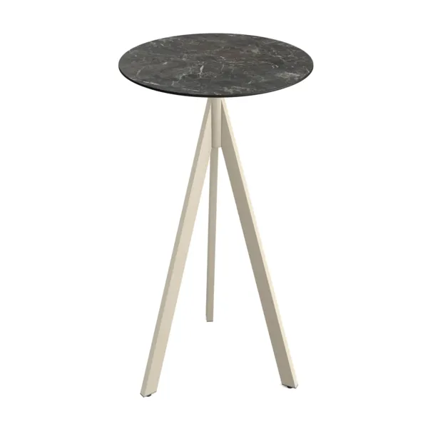 Mange-Debout Infinity Tripod avec Piètement Sable et Plateau HPL Galaxy Marble - Ø 70 cm