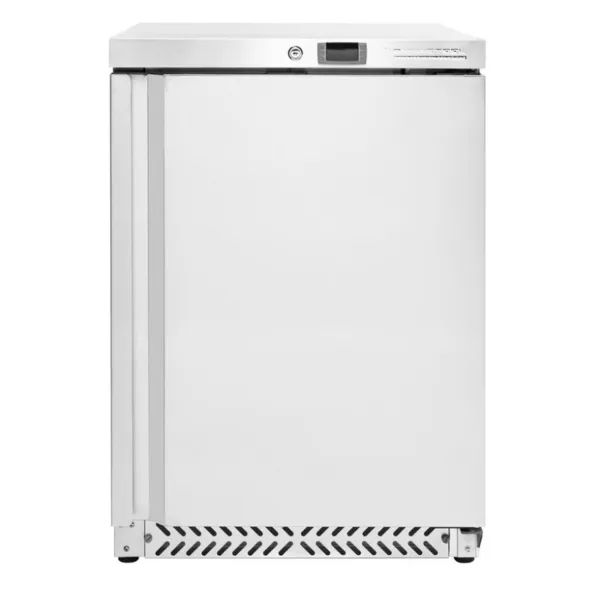 Armoire Réfrigérée Négative Inox 170 L -18°C 195 W, Porte Pleine Battante, 2 Niveaux, Sous Plan CHR