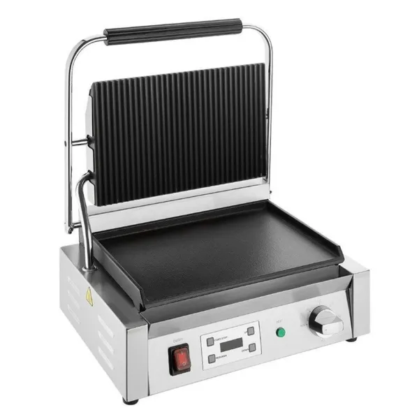 Grand Grill De Contact Simple Rainuré et Lisse