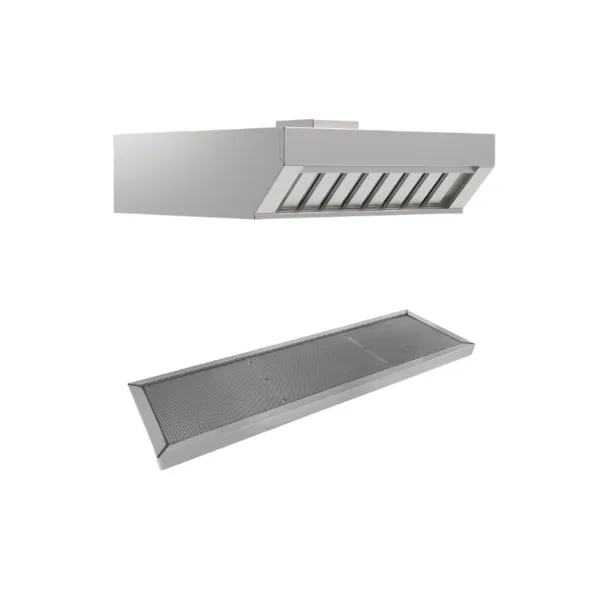 Hotte Frontale à Condensation de Vapeur et d'Odeurs avec Filtre à Charbon Compact GN 1/1 Transversal