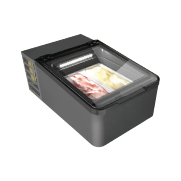 Vitrine à Glace Mini Cream 2V LED - Gris - 2 x 5 L