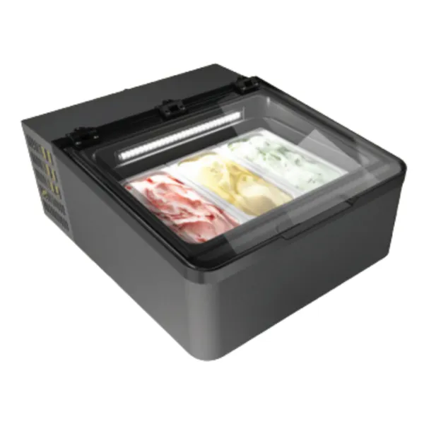 Vitrine à Glace Mini Cream 3V LED - Gris - 3 x 5 L