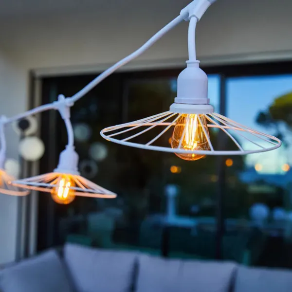 Guirlande Lumineuse Raccordable à Abat-Jour Acier 6 m - Chic Light Blanc