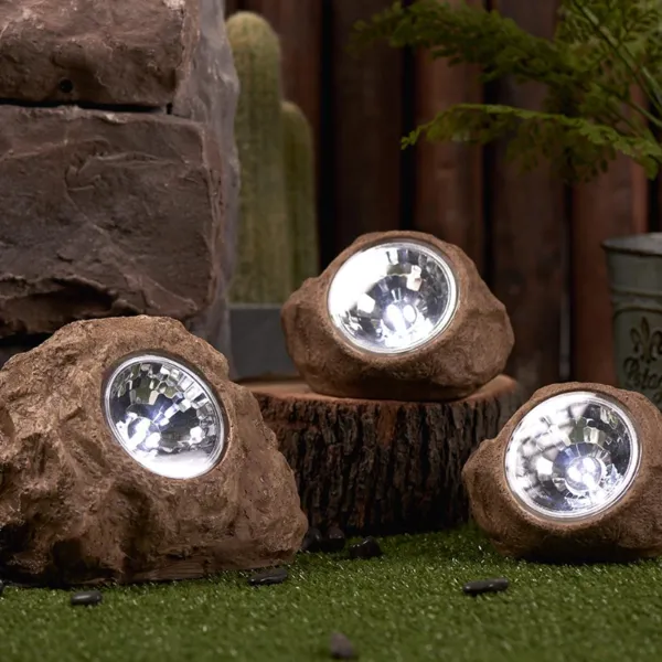 Décoration Solaire Rocky Brown - Lot de 3