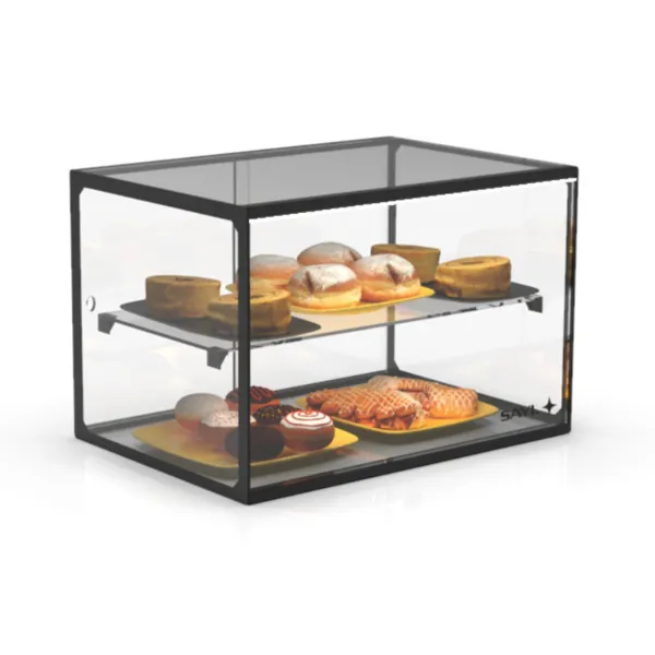 Vitrine Neutre - NEUTRE Présentoirs en Verre Droits 2 Étage - sans LED - L 555 mm