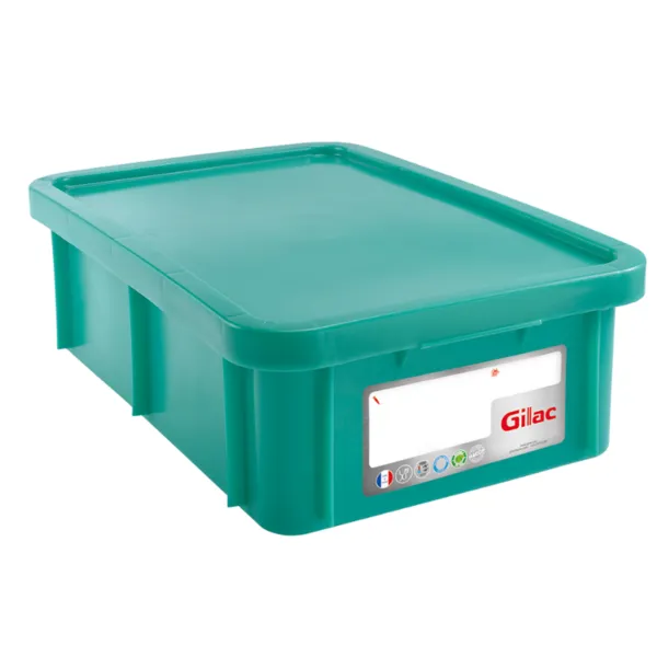 Bac Rectangulaire 25 L avec Couvercle HACCP - Vert