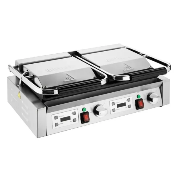 Grill Panini Double - Plaques Lisses et Rainurées