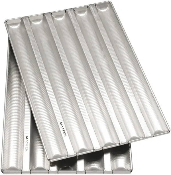 Plaque à Pain Alu-Gaufer - 6 Pains de 2 Livres - L 790 mm