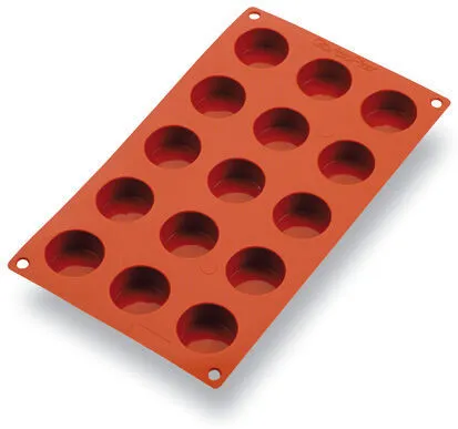 Moule à Petit-Four Rond Fond Plat Silicone - 15 Empreintes - ⌀ 40 mm