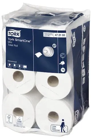 Papier Toilette Rouleau Advanced Blanc pour Mini Distributeur - Tork SmartOne - Lot de 12