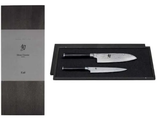 Set de 2 couteaux Damas Shun - Universel et Santoku