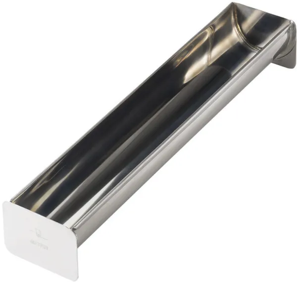 Gouttière à Bûche Demi-Ronde Inox - 500 x 80 mm