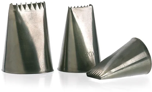 Douille à Bûche de Noël Inox - 6 Dents - L 28 mm - Lot de 2