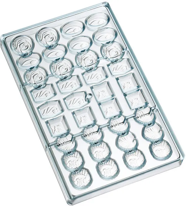 Plaque Assortiment d'Empreintes en Chocolat - 36 Empreintes