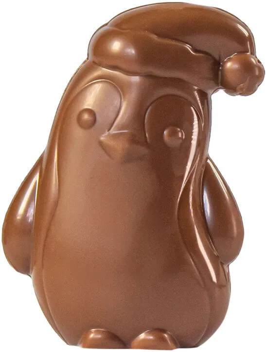 Plaque Pingouins à Bonnet en Chocolat - 4 Empreintes