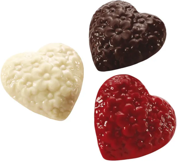 Plaque Coeur en Fleur en Chocolat - 8 Empreintes