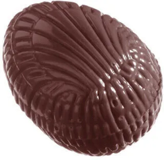 Plaque Demi-Oeuf Strié en Chocolat - 40 Empreintes