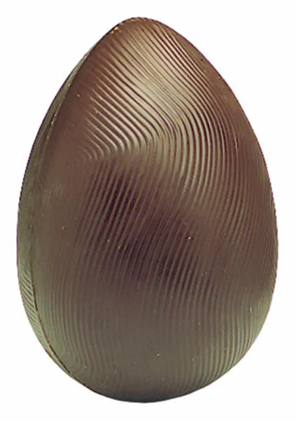 Plaque Demi-Coquille Striée en Chocolat - 3 Empreintes - 130 x 90 mm