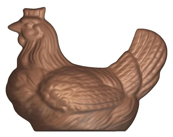 Plaque Poule Couveuse en Chocolat - 4 Poules - 8 Empreintes