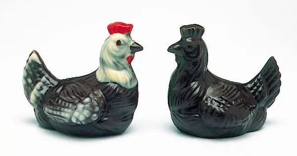 Plaque Poule Couveuse en Chocolat - 3 Poules - 6 Empreintes