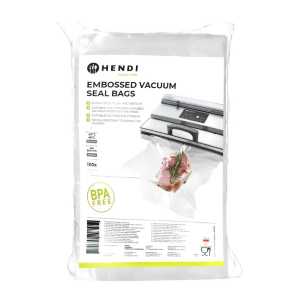 Sacs Sous-Vide Gaufrés - 150 x 250 mm - Lot de 100