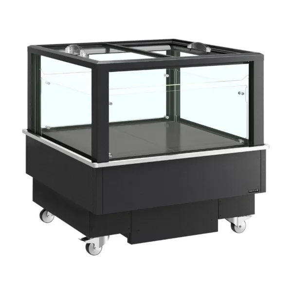 Réfrigérateur Congélateur Couvercle Vitré Noir - 213 L