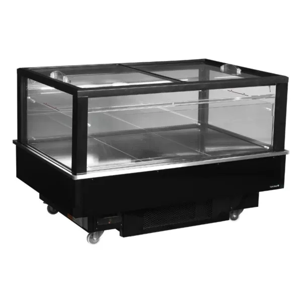 Réfrigérateur Congélateur Couvercle Vitré Noir - 320 L