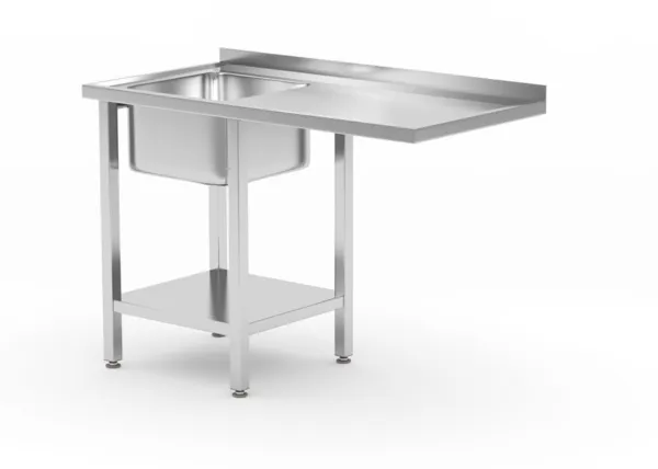 Table de Chargement pour Lave-vaisselle avec Évier à Droite et Étagère