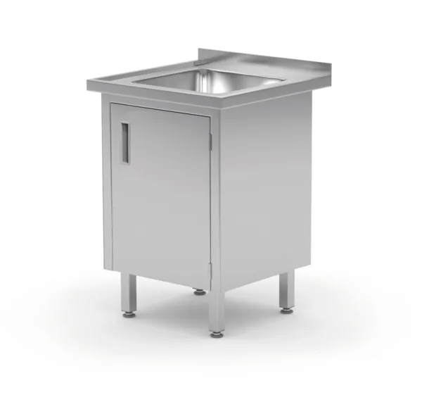 Table d’Évier avec Placard Soudée - L 600 x P 700 mm