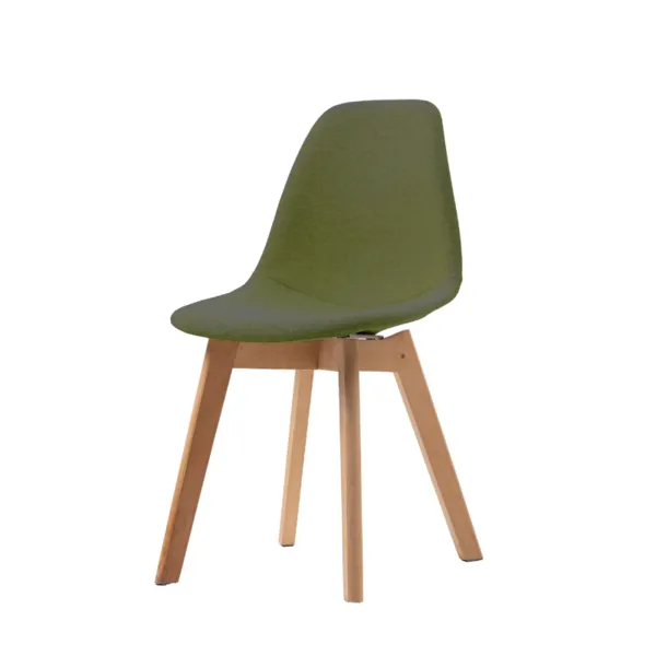 Chaise Tissu avec Piètement Bois Empilable Keeve - Vert