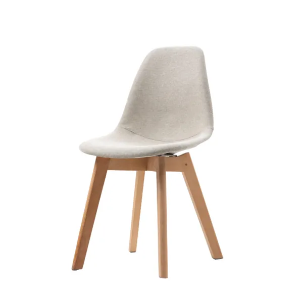 Chaise Tissu avec Piètement Bois Empilable Keeve - Beige