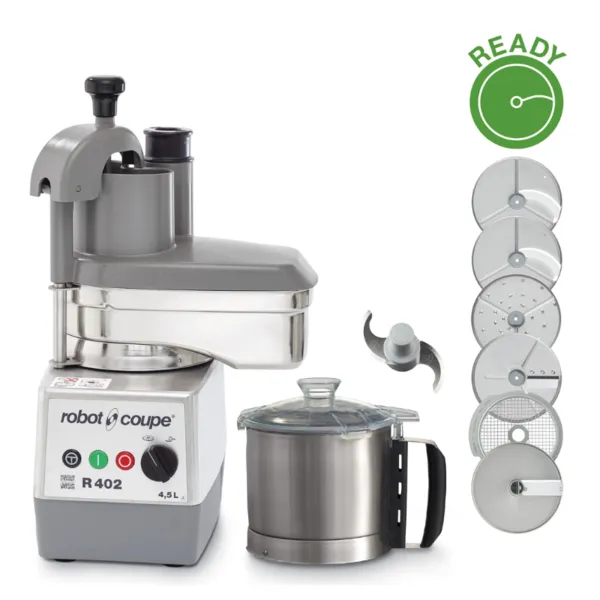 R 402 Combiné Cutter & Coupe Légumes avec 6 Disques - 230 V