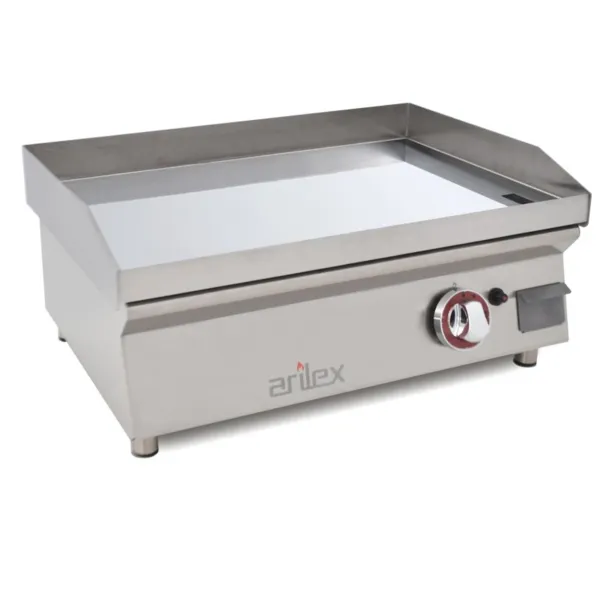 Plancha à Gaz Lisse Acier 15 mm avec Revêtement Chrome - 60 cm