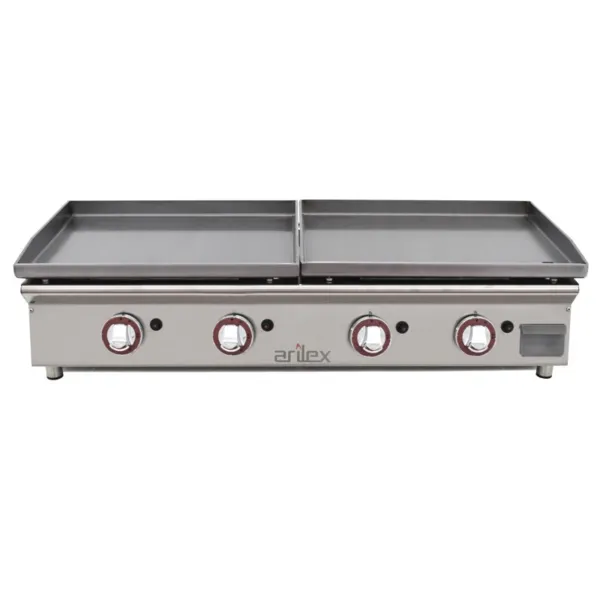Plancha à Gaz Lisse Double Acier 6 mm - 60 + 60 cm