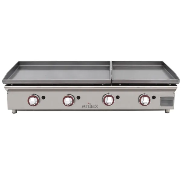 Plancha à Gaz Lisse Double Acier 6 mm - 80 + 40 cm