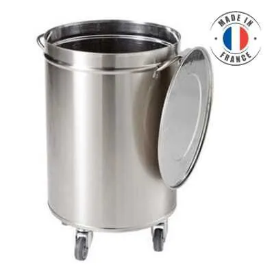 Poubelle Inox Manuelle - 50 Litres