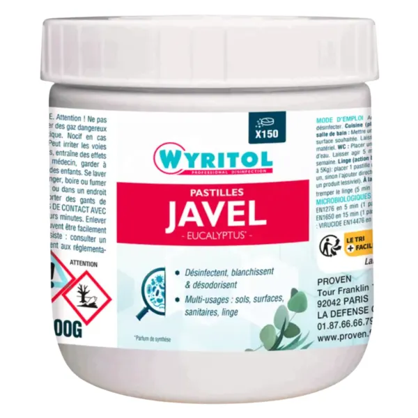 Pastilles Javel Effervescentes Eucalyptus Parfum - Lot de 150 Pastilles