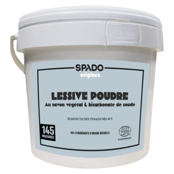 Lessive en Poudre Ecocert Savon Végétal et de Bicarbonate de Soude - 8.7 L
